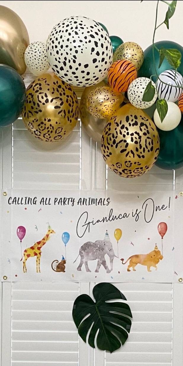 Party Animal Banner, Jungle Birthday Banner, Jungle Party Decor, Party Animal Birthday, Party Animal Printables, Birthday Banner, Zoo Banner