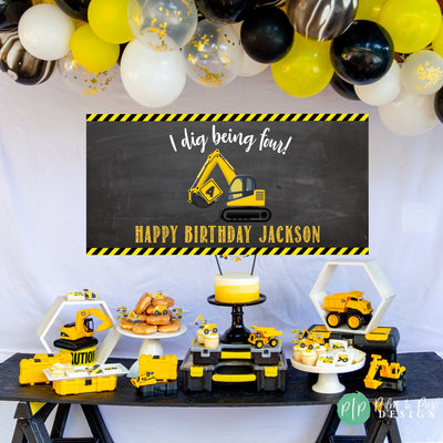 Construction Banner, Construction Birthday Banner, Construction Party Decorations, Construction Birthday Decor, Excavator Birthday, Digger