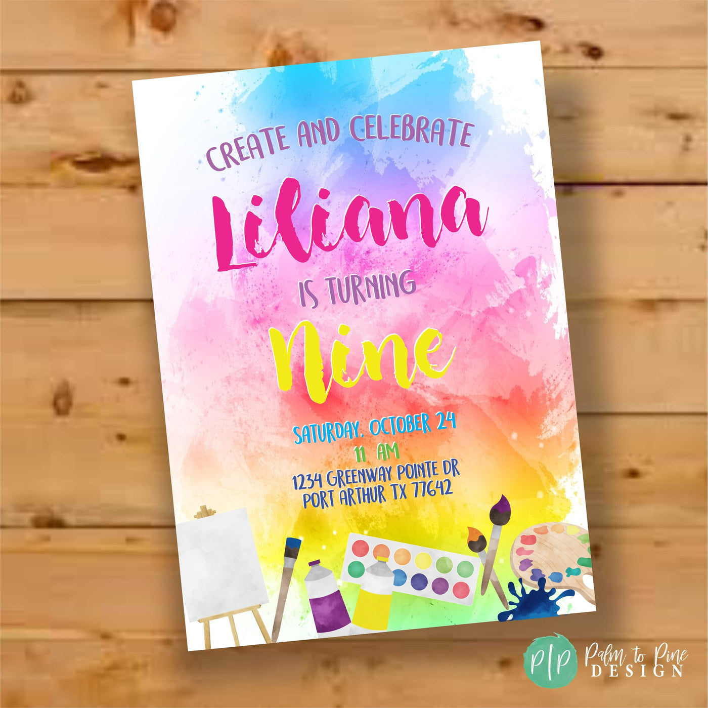 Paint Party Invite, Paint Party Invitation, Art Party Invite, Art Birthday Party, Art Party Invitation, Watercolor invite, Art Paint Party