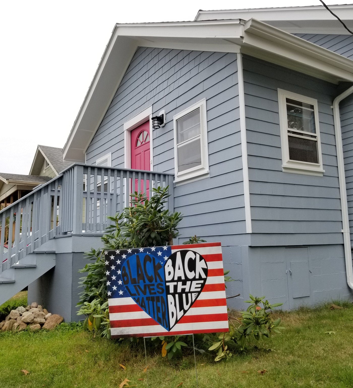 Support Police Yard Sign, Back the Blue, Black Lives Matter yard sign, BLM lawn sign, political yard sign, black and blue lives matter, BLM