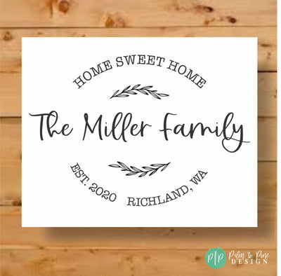 New home Print, Home Sweet Home Sign, New Home Sign, New Home Housewarming Gift, Personalized New Home Sign, Custom First House Sign, Home