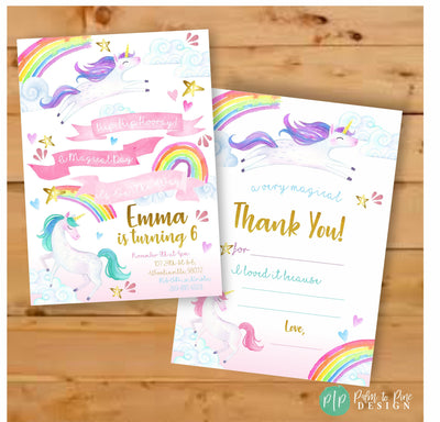 unicorn birthday invitation, watercolor unicorn invitation, unicorn birthday invitation printable, rainbow unicorn birthday invitation, girl