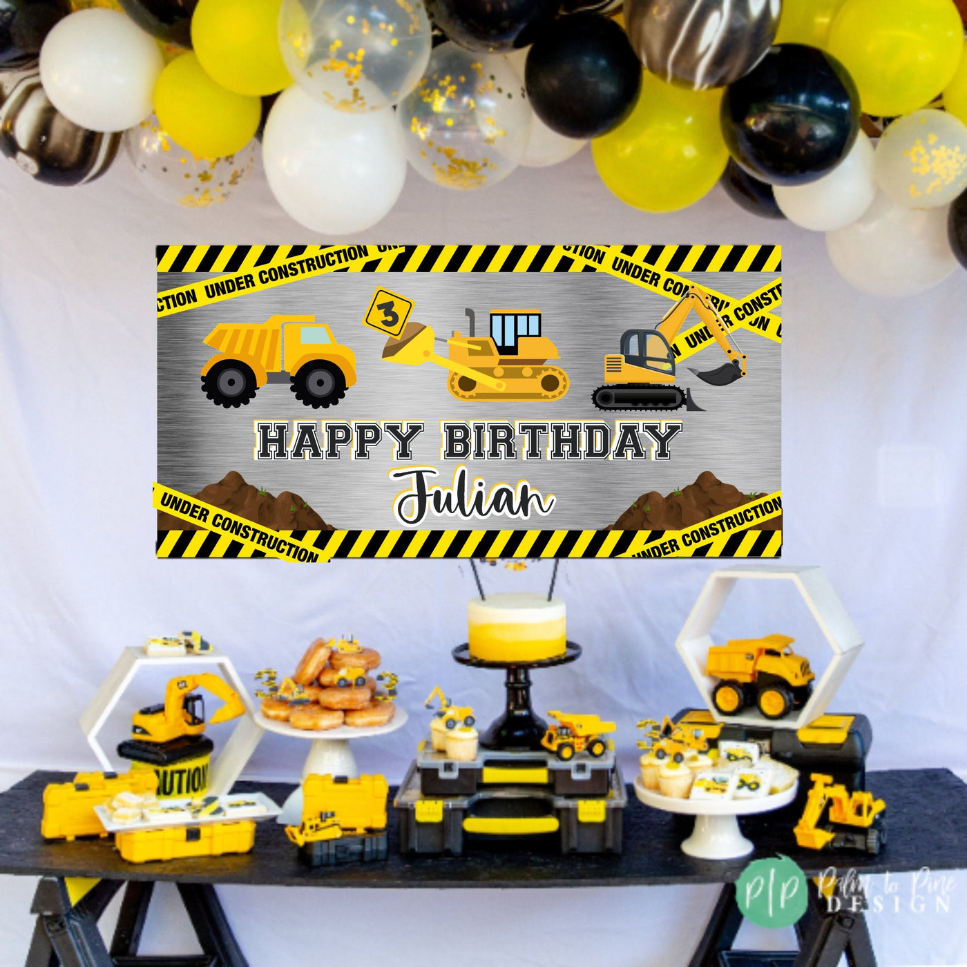 Construction Birthday Banner, Construction Party Decorations, Construction Birthday Party, Construction Backdrop, Construction Party Decor