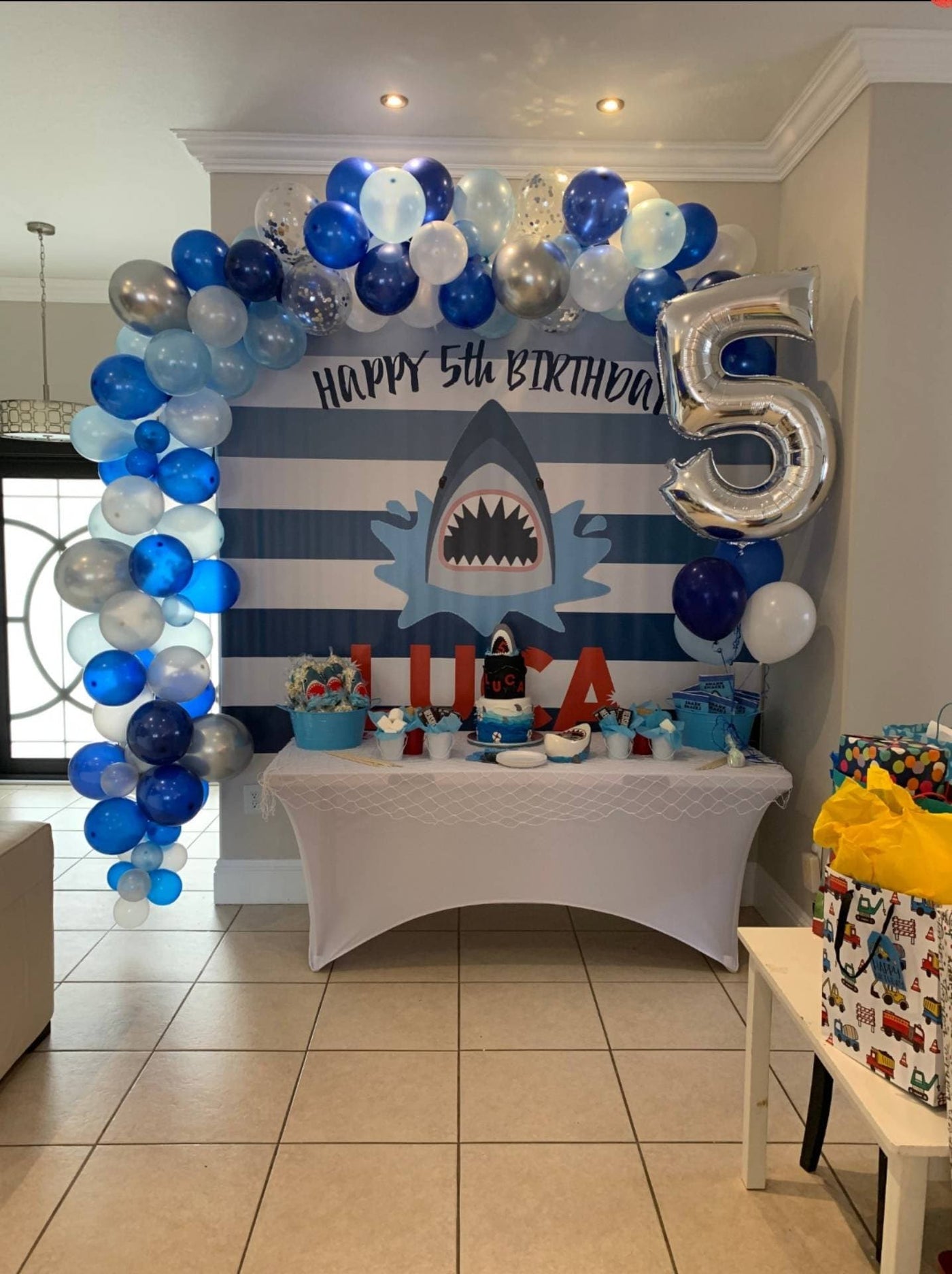 Shark Birthday Banner, Baby Shark Party Decor, Shark Birthday Decoration, Shark Backdrop, Birthday Banner, Vinyl Banner Custom, Boy Birthday