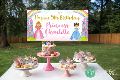 Princess Birthday Banner, Princess Birthday Party, Princess Birthday Backdrop, Princess banner, Princess Party Decor Princess Photo Backdrop