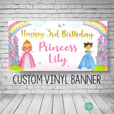 Princess Birthday Banner, Princess Birthday Party, Princess Birthday Backdrop, Princess banner, Princess Party Decor Princess Photo Backdrop