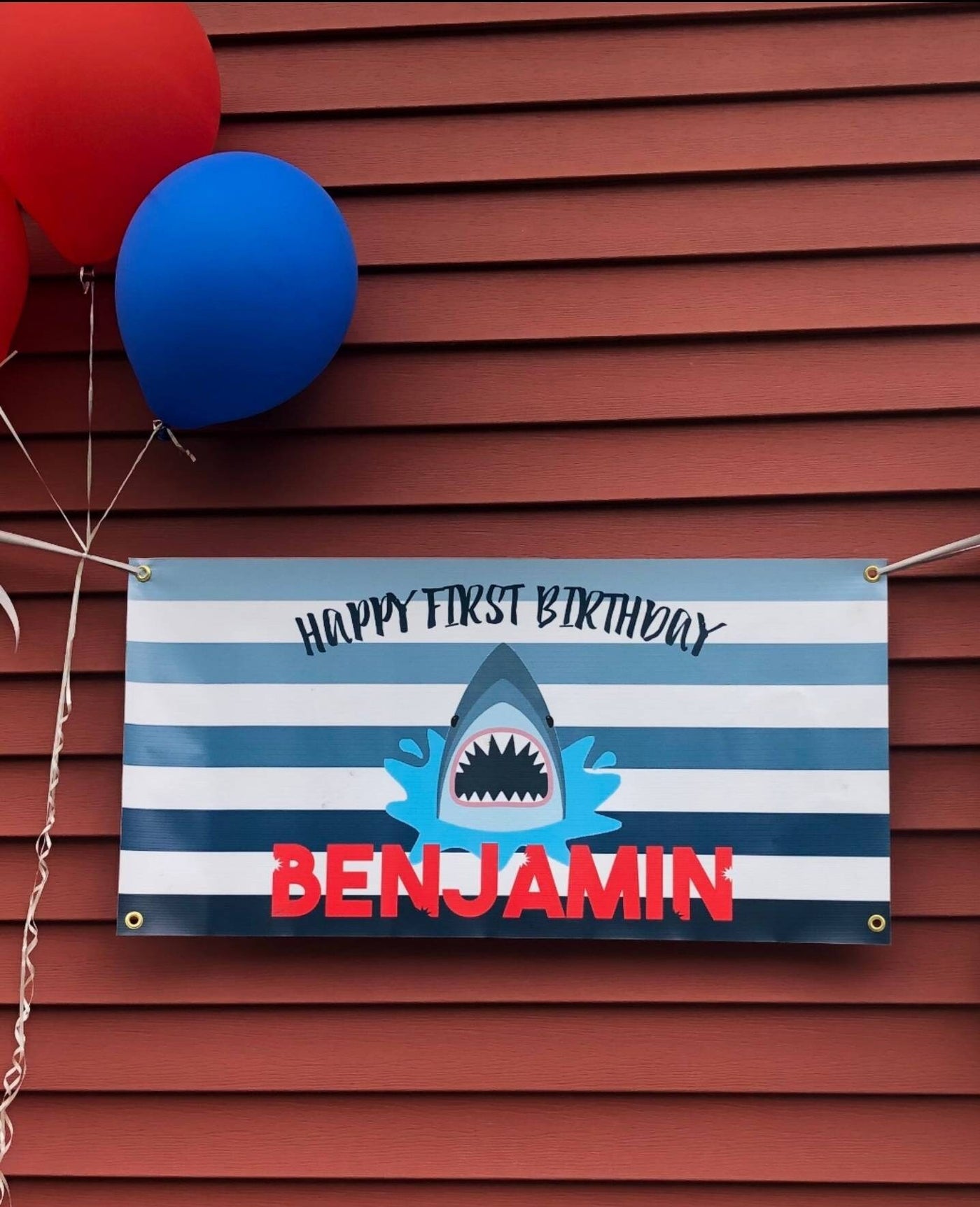 Shark Birthday Banner, Baby Shark Party Decor, Shark Birthday Decoration, Shark Backdrop, Birthday Banner, Vinyl Banner Custom, Boy Birthday