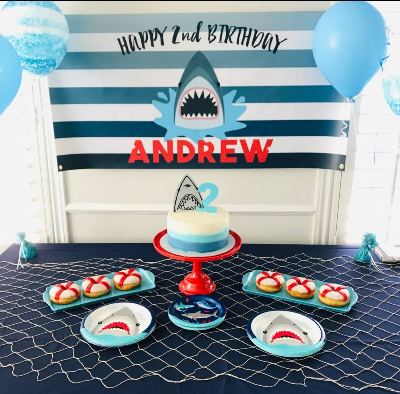 Shark Birthday Banner, Baby Shark Party Decor, Shark Birthday Decoration, Shark Backdrop, Birthday Banner, Vinyl Banner Custom, Boy Birthday