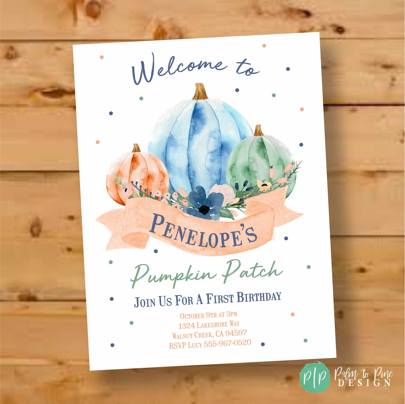 Pumpkin Birthday Invite