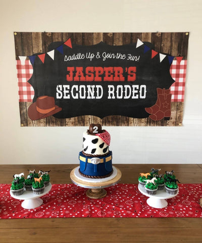 Cowboy Birthday Banner, Cowboy Party Decor, Cowgirl Birthday, Western Birthday Banner, Birthday Banner, My First Rodeo, My Second Rodeo, Boy