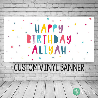 Happy birthday banner personalized, Birthday Banner for girl, Custom birthday banner, yard banner, birthday yard decoration, polka dot decor