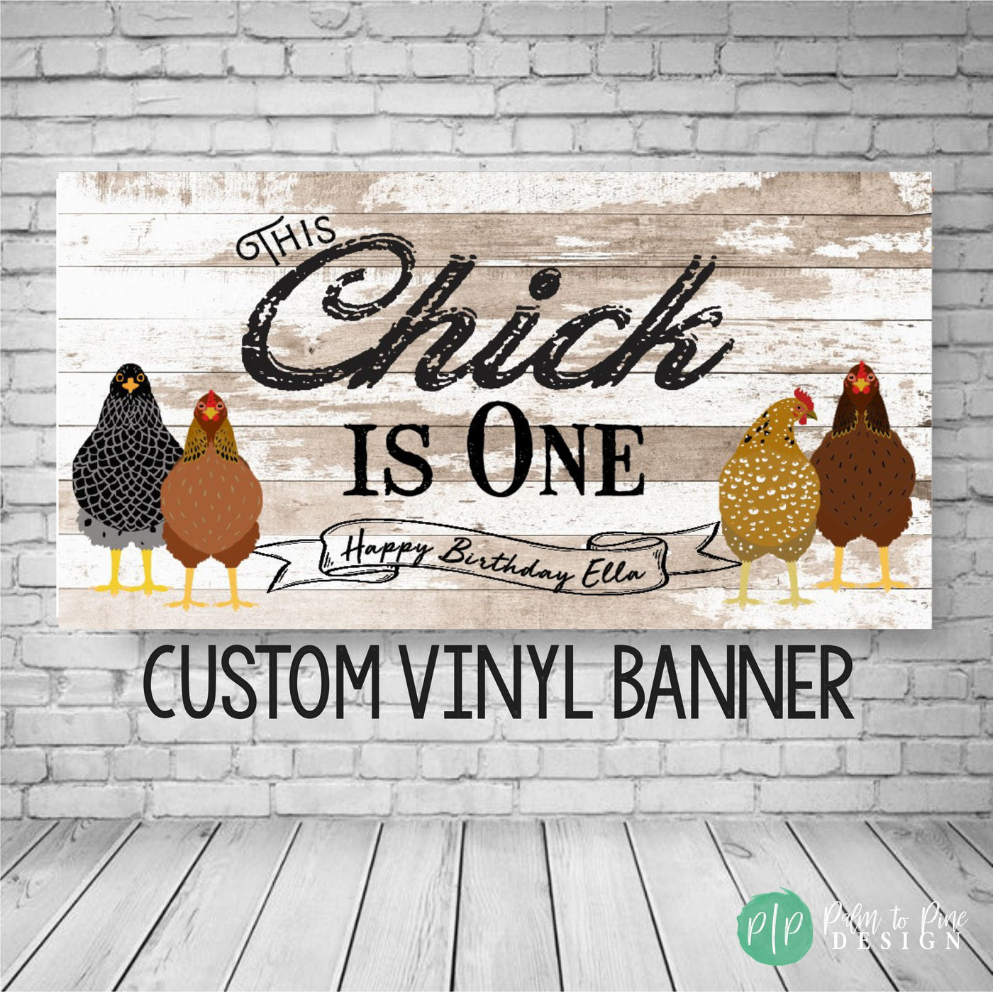 Chicken Birthday Banner, Barnyard Party Decor, Farm Birthday, This Chick is One Party, Farm Party Birthday Decor, Chicken Birthday Decor