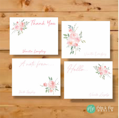 Rose Stationery, Personalized Stationary, Stationary Cards, Teacher Gift, Floral Stationery, Stationary Set, Stationery with Roses, Flowers