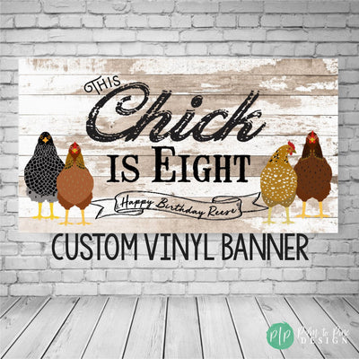 Chicken Birthday Banner, Barnyard Party Decor, Farm Birthday, This Chick is One Party, Farm Party Birthday Decor, Chicken Birthday Decor