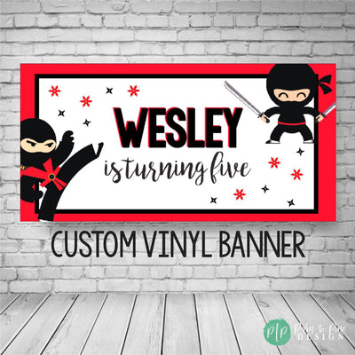 Ninja Birthday Banner, Ninja Banner, Ninja Birthday Party, Ninja Party Decorations, Birthday banner for boys, Ninja Birthday Banner for Boys