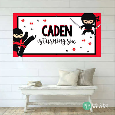 Ninja Birthday Banner, Ninja Banner, Ninja Birthday Party, Ninja Party Decorations, Birthday banner for boys, Ninja Birthday Banner for Boys