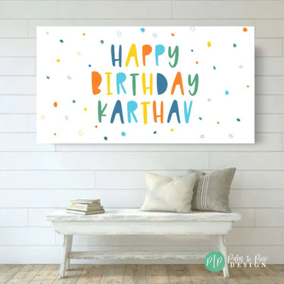 Happy birthday banner personalized, Birthday Banner for boys, Custom birthday banner, yard banner, birthday yard decoration, polka dot decor