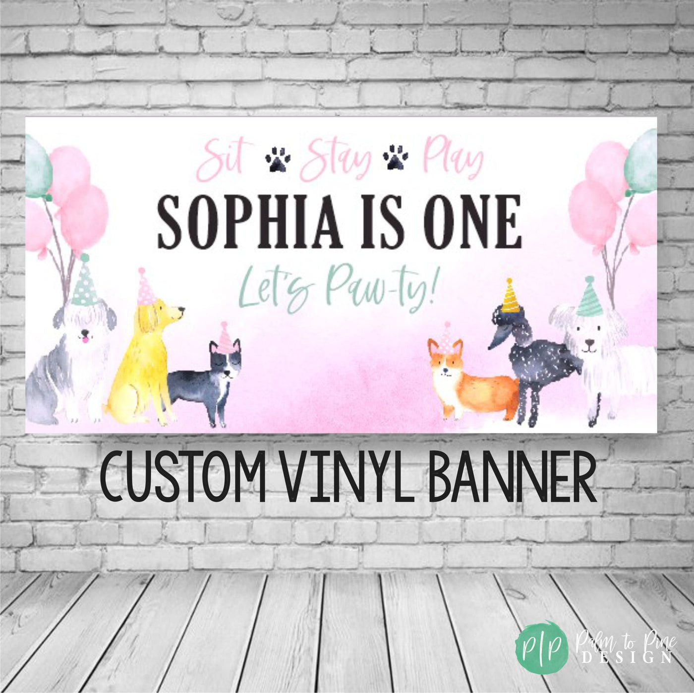 Puppy Birthday Banner, Dog Birthday Party, Puppy Dog Backdrop, Puppy Party Decoration, Puppy Photo Backdrop, Personalized birthday banner