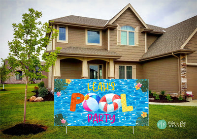 Pool Party Birthday Banner, Pool Party, Pool Banner, Beach Ball Birthday Banner, Splish Splash Birthday,  Splash Party, Splash Party Decor