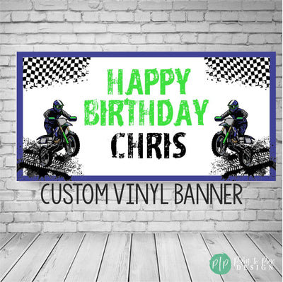 Dirt bike birthday banner, Dirt Bike Party Decor, Supercross Birthday Party, Motorcycle Birthday Banner, Personalized Motocross Banner, Race