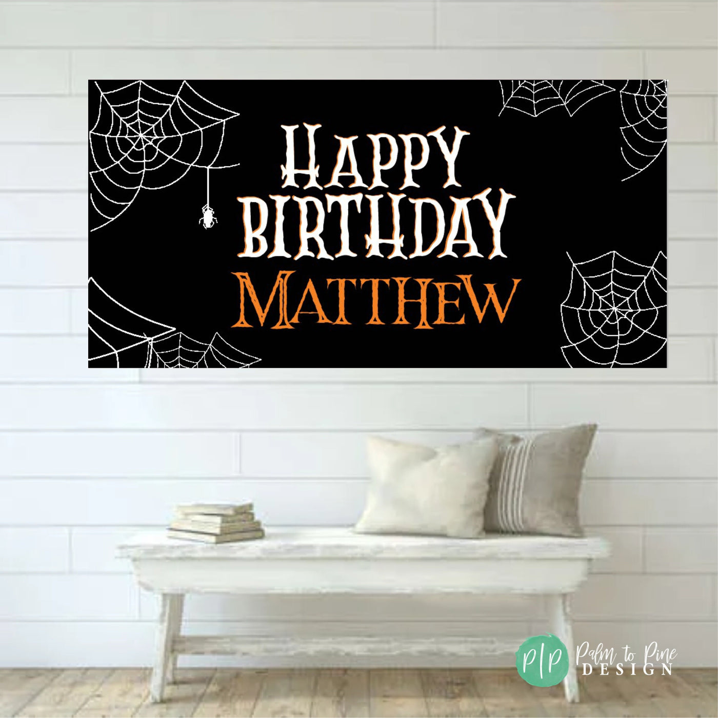 Halloween Birthday Banner, Halloween Party, Spider Web Halloween Birthday Party, Halloween Party Decorations, Spooktacular Halloween Banner