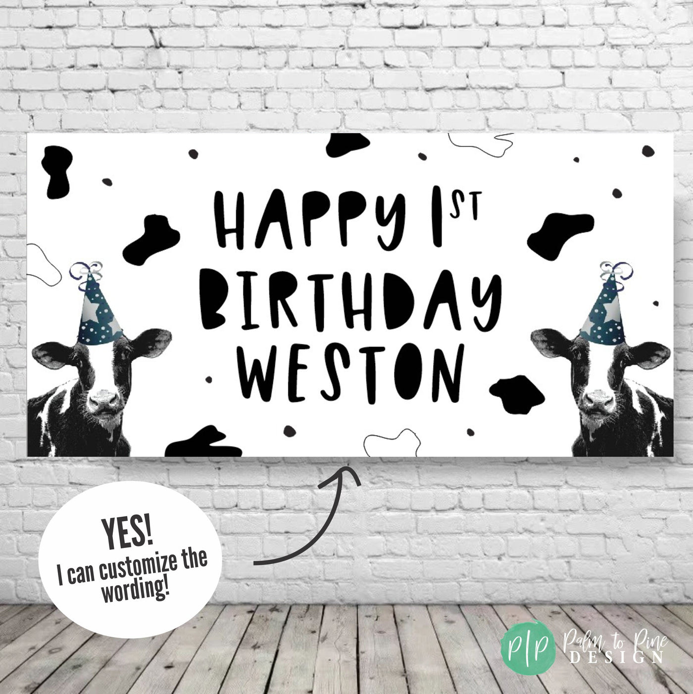 Cow Birthday Banner, Farm Party Decor, Barn Birthday Party, Black and White Cow Party Birthday, Farm Animal Banner, Barn Animal Party, Cow