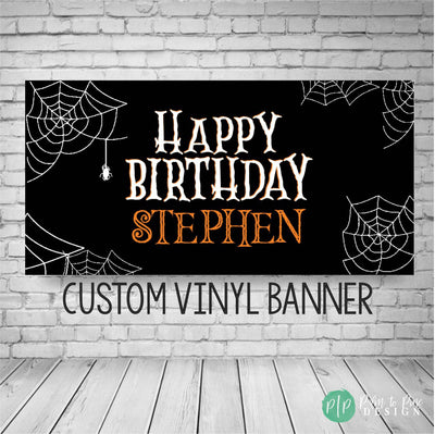 Halloween Birthday Banner, Halloween Party, Spider Web Halloween Birthday Party, Halloween Party Decorations, Spooktacular Halloween Banner