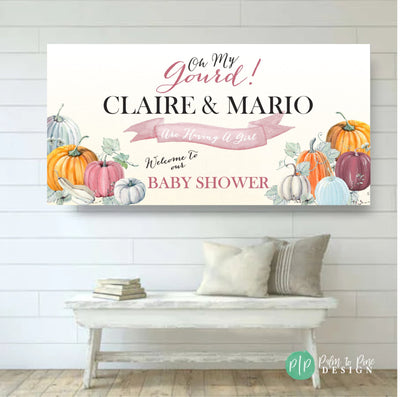 Pumpkin Baby Shower Banner, Oh My Gourd Baby Banner, Gourd Baby Shower Decor, Pumpkin Baby Shower Decorations, Pumpkin Couples Baby Shower