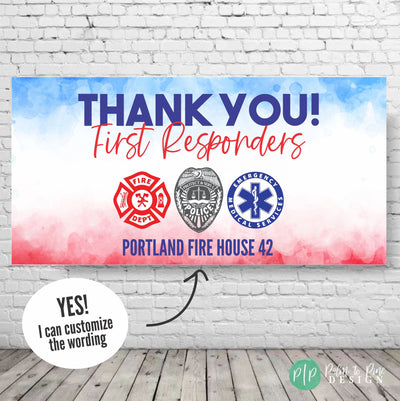 First Responders Appreciation Banner, National First Responders Day Decor, First Responders Appreciation Sign, Emergency Responders Banner