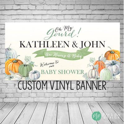 Pumpkin Baby Shower Banner, Oh My Gourd Baby Banner, Gourd Baby Shower Decor, Pumpkin Baby Shower Decorations, Pumpkin Couples Baby Shower