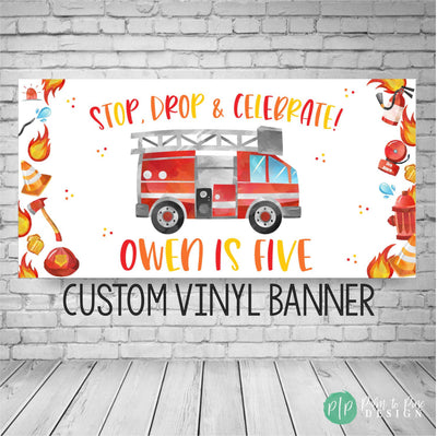 Firetruck truck birthday, Fire Fighter birthday Banner, Fire engine Birthday Banner, Firefighter Party Decor, Fireman birthday decorations