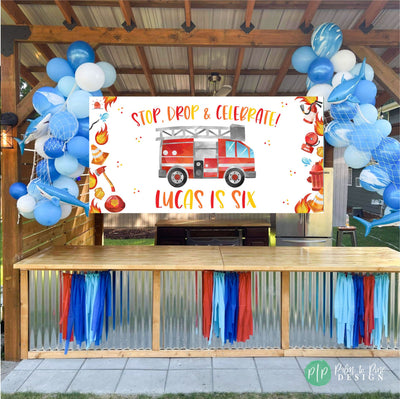 Firetruck truck birthday, Fire Fighter birthday Banner, Fire engine Birthday Banner, Firefighter Party Decor, Fireman birthday decorations