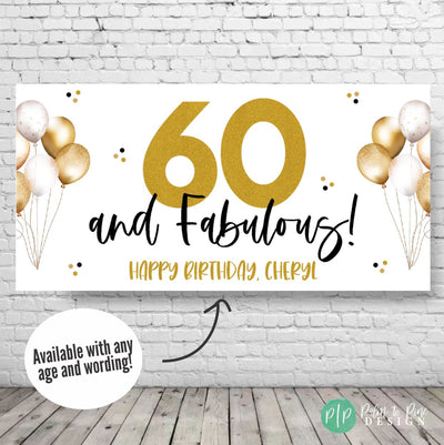 50th birthday banner for women, 50th birthday party decor, 50 birthday banner, gold glitter banner, happy 50th birthday backdrop, 50th party