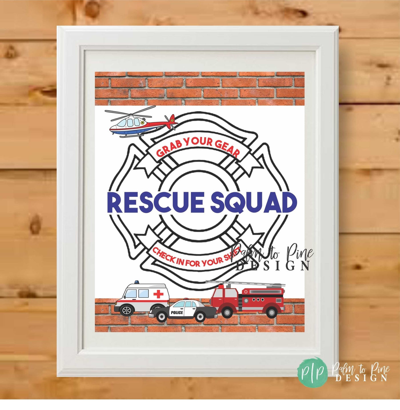 Firetruck birthday sign