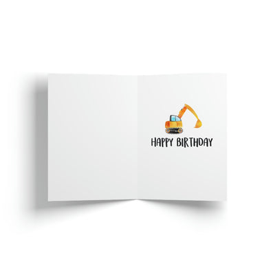 Happy birthday Card, Construction Birthday Card, Kids Birthday Greeting Card, Kid birthday personalized card, Boy construction birthday card