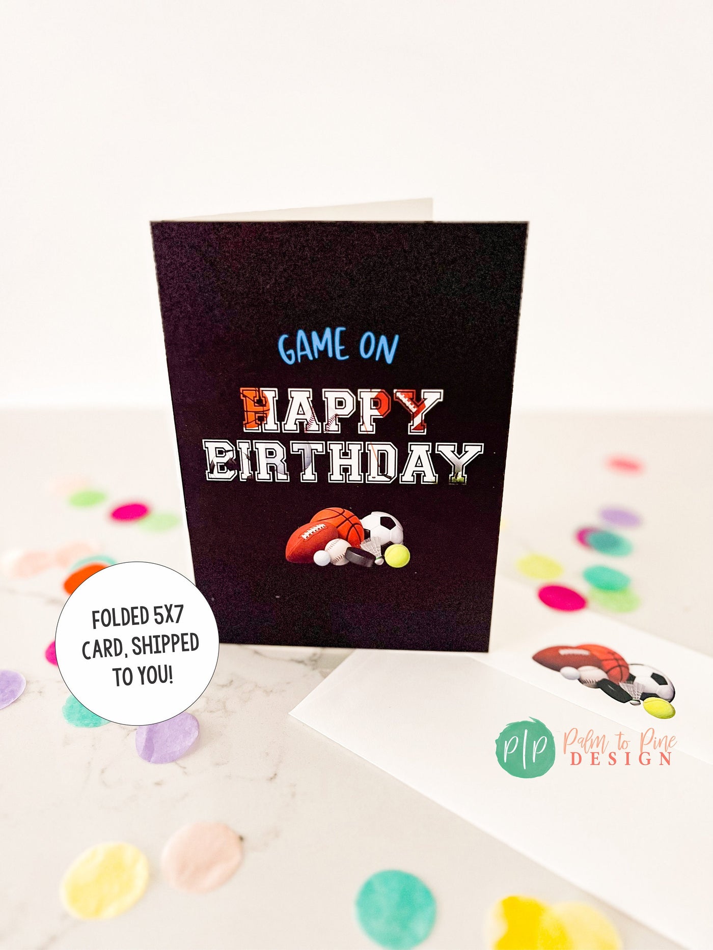 Happy birthday Card, Sports Birthday Card, Kids Birthday Greeting Card, Kids birthday personalized card, Boys birthday card, 5x7 Folded Card