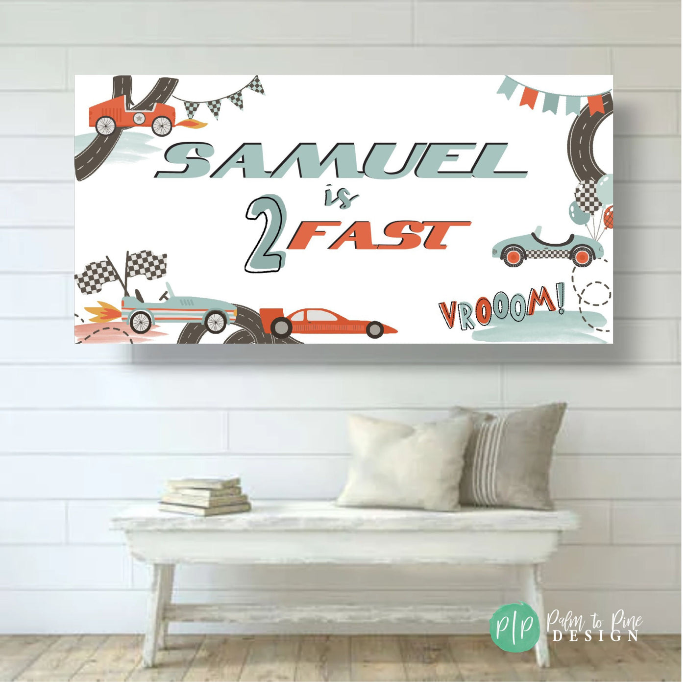 Vintage Racecar Birthday Banner, Fast One Decor, Racecar Birthday Party, Car Party Decorations, Race Car Birthday Backdrop, Racecar Banner