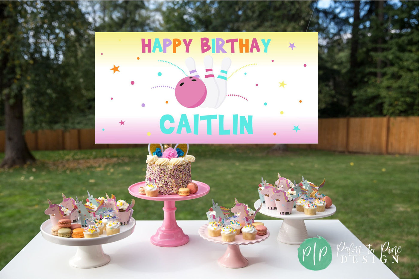 Bowling Birthday Banner, birthday bowling sign, bowling birthday banner for yard, bowling birthday decorations, girl bowling birthday banner