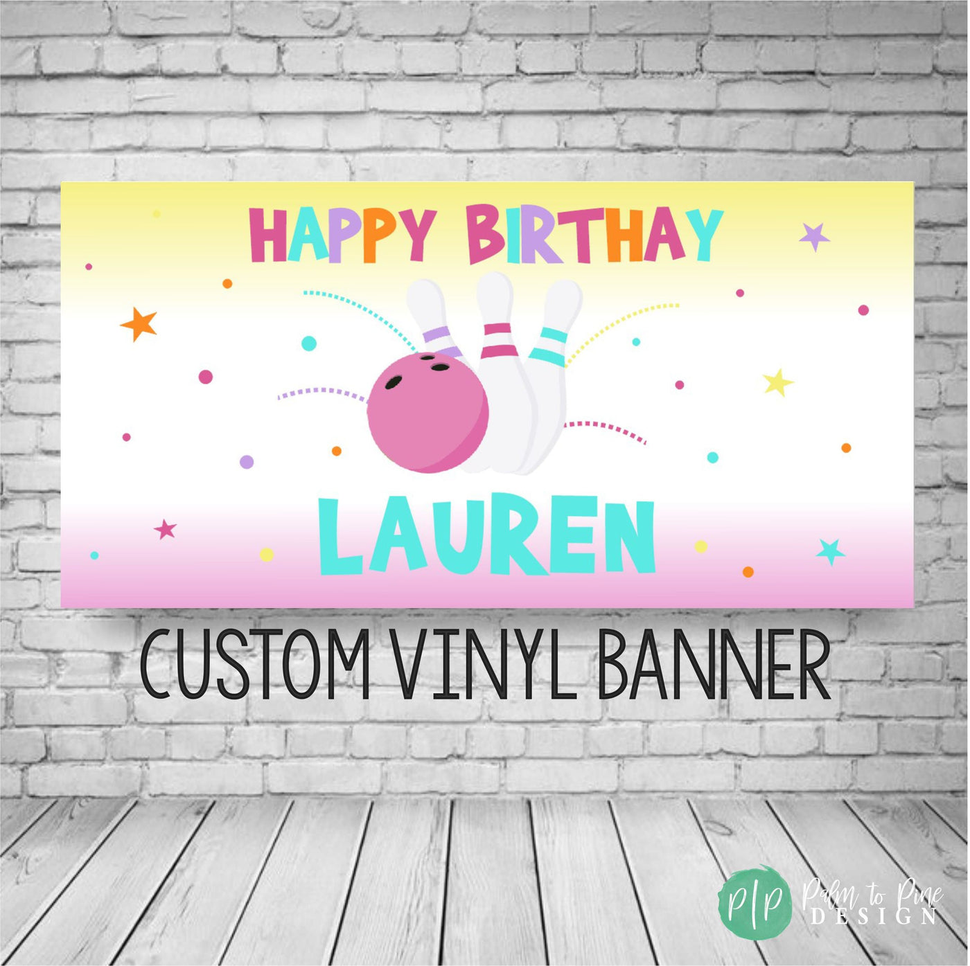 Bowling Birthday Banner, birthday bowling sign, bowling birthday banner for yard, bowling birthday decorations, girl bowling birthday banner