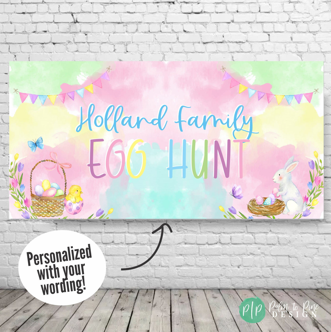 Easter Birthday Birthday, Hoppy Birthday Banner, Easter Egg Hunt Banner, Easter Party Backdrop, Girls Easter Birthday Banner, Pastel Easter