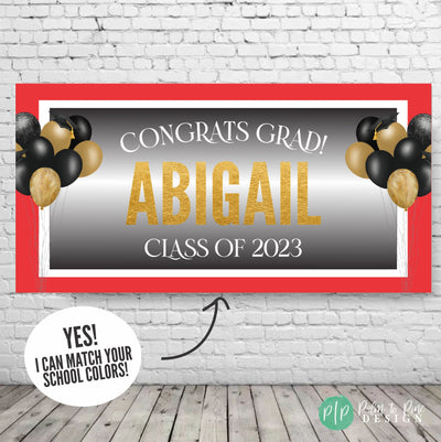 Graduation Party Banner Graduation Backdrop, Graduation Decor, Graduation Printable Backdrop, Custom Graduation Banner, ConGRADulations sign