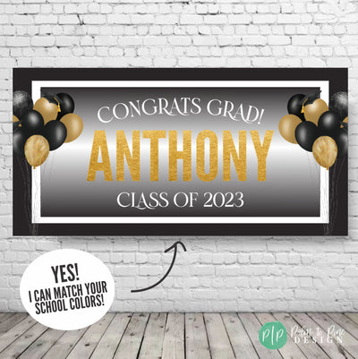 Graduation Party Banner Graduation Backdrop, Graduation Decor, Graduation Printable Backdrop, Custom Graduation Banner, ConGRADulations sign