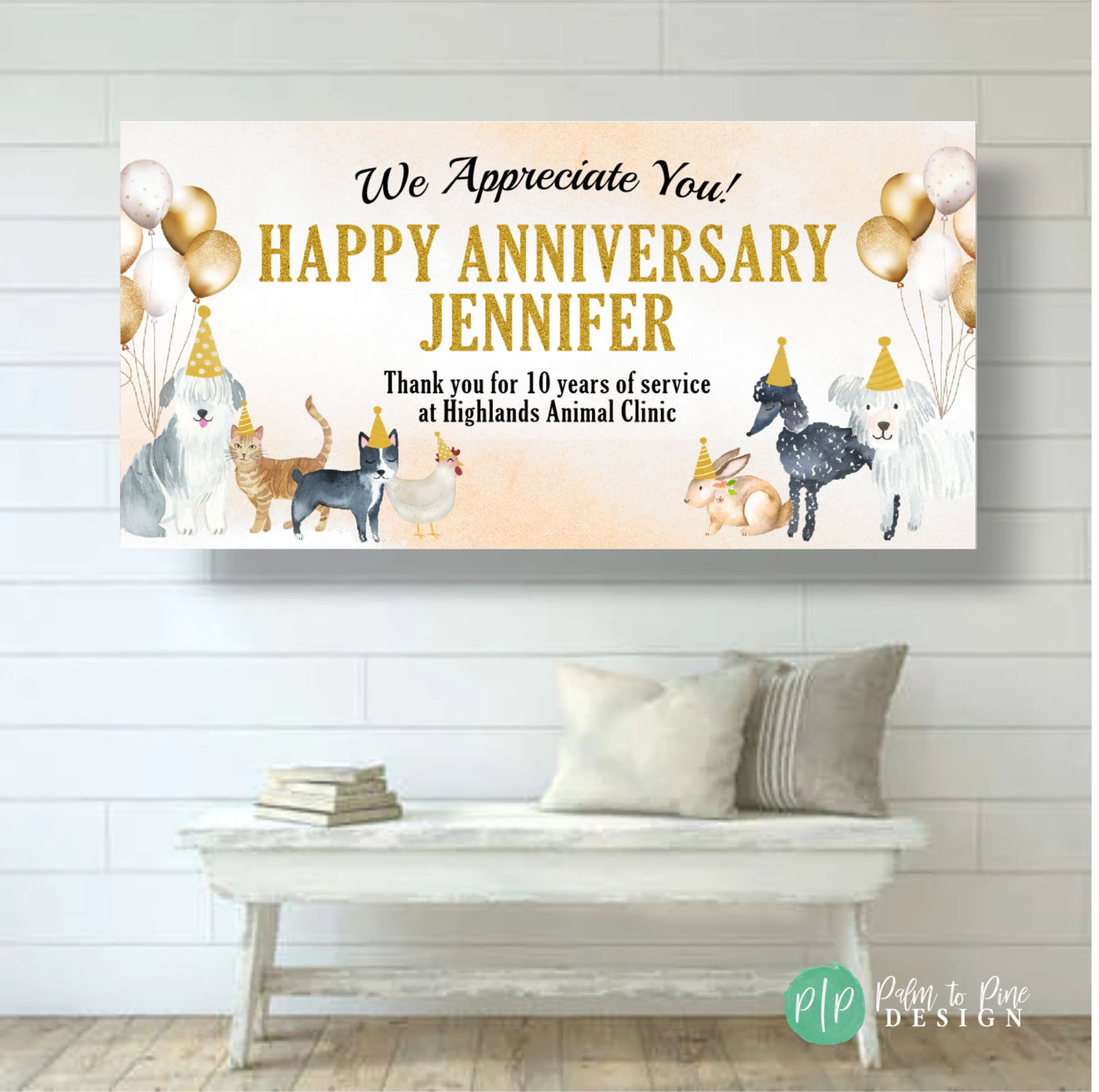 Veterinary Receptionist Week Banner, Veterinary Employee Anniversary Banner, Veterinary Appreciation Backdrop, Thank You Veterinarian Sign