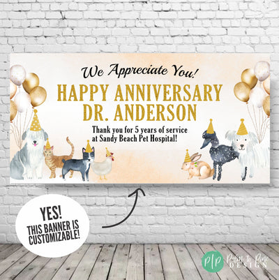 Veterinary Receptionist Week Banner, Veterinary Employee Anniversary Banner, Veterinary Appreciation Backdrop, Thank You Veterinarian Sign