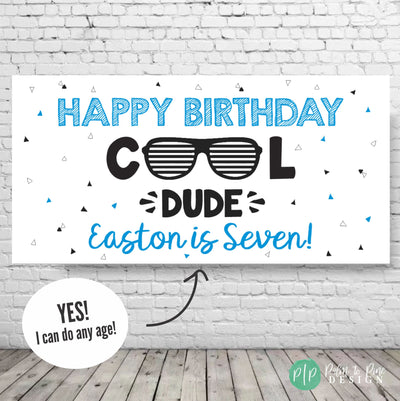 One cool dude birthday banner, 1 cool dude banner, first birthday banner boy, Two cool banner, two cool birthday decor, 2 cool birthday, 1st