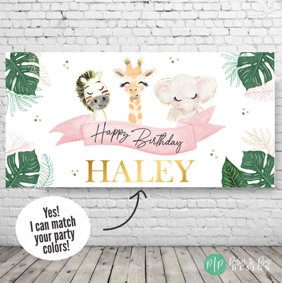 Jungle Baby Shower Banner, Jungle Baby Shower Decorations, Safari Banner, Tropical Jungle Banner, Zoo Animal Banner, Boys Animal Baby Shower