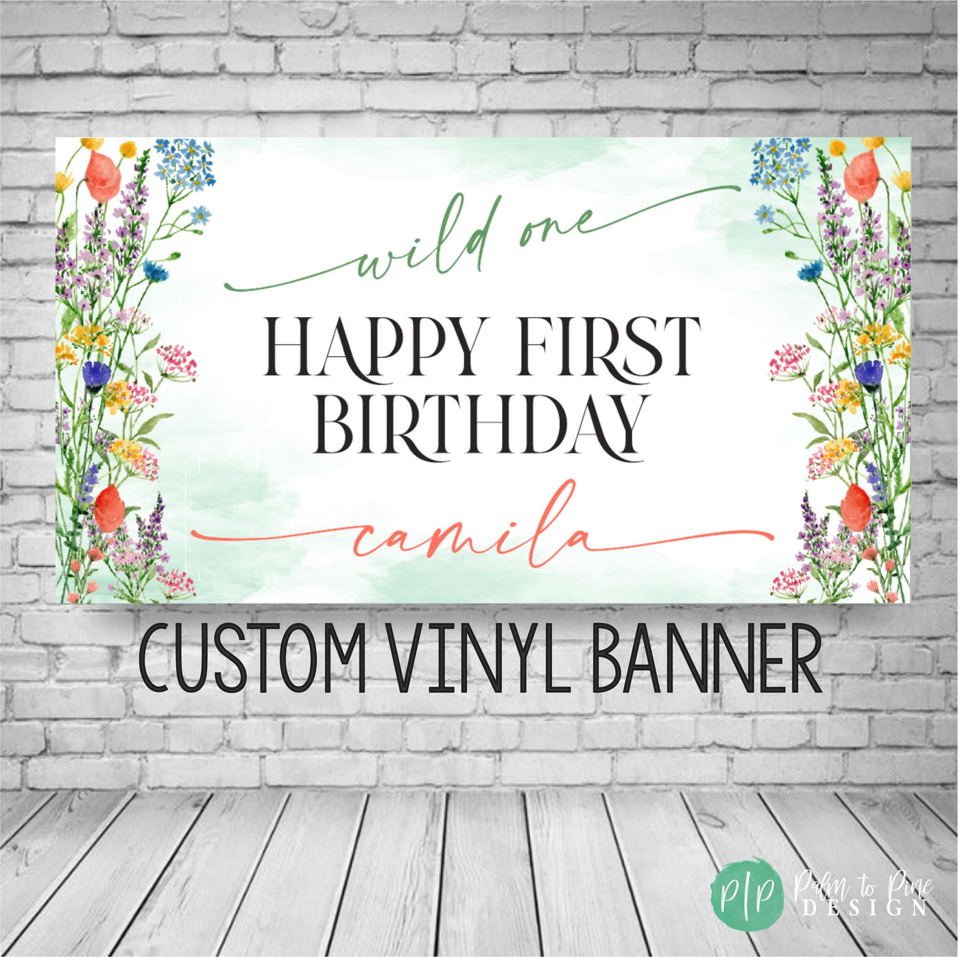 First Birthday Banner, First Birthday Sign, Wild One Birthday Banner, Wild Flower First Birthday, Girls First Birthday, Spring First Bday