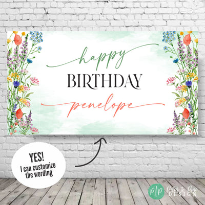 First Birthday Banner, First Birthday Sign, Wild One Birthday Banner, Wild Flower First Birthday, Girls First Birthday, Spring First Bday