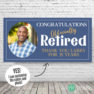 Retirement Banner, Retirement Sign, Retirement Celebration Banner, Retirement Party Decoration, Retirement Party Backdrop,Officially Retired