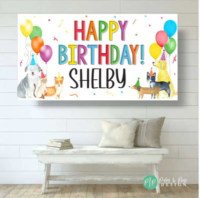 Dog Birthday Party, Puppy Birthday Banner, Puppy Dog Backdrop, Puppy Party Decoration, Puppy Photo Backdrop, Dog Birthday Party Decorations